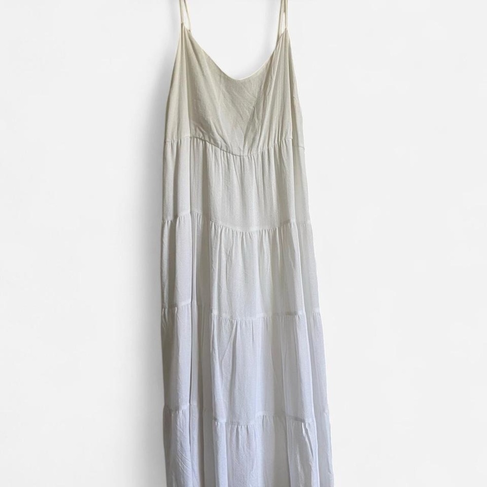 Tilly's White Tiered Maxi Slip Dress